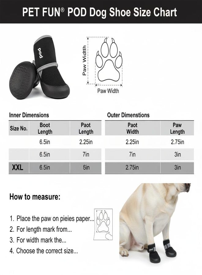 PET FUN® POD Reflective Dog Shoes XXL | Waterproof, Anti-Slip Boots with Adjustable Velcro | Night Visibility & Durable Paw Protection for Extra Large Dogs - Image 2